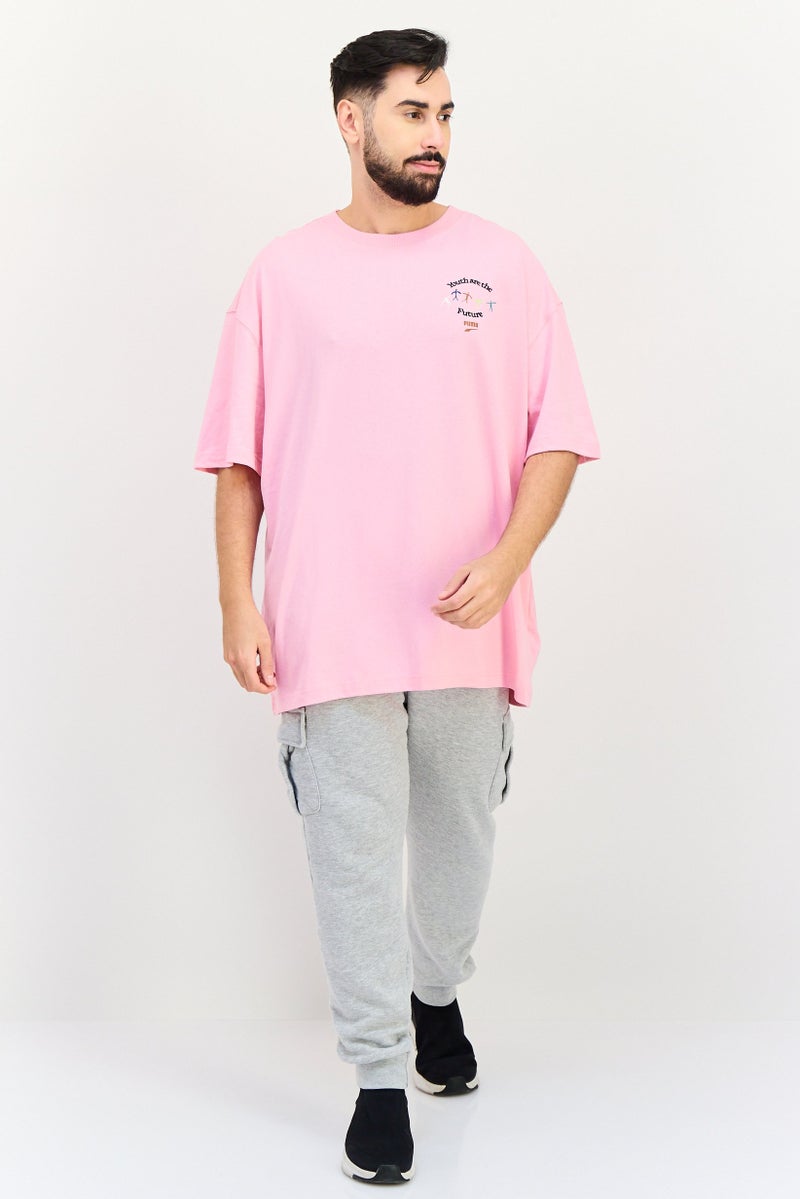 PUMA Men Sportswear Fit Short Sleeves Outdoor T-Shirt, Pink - Image 4