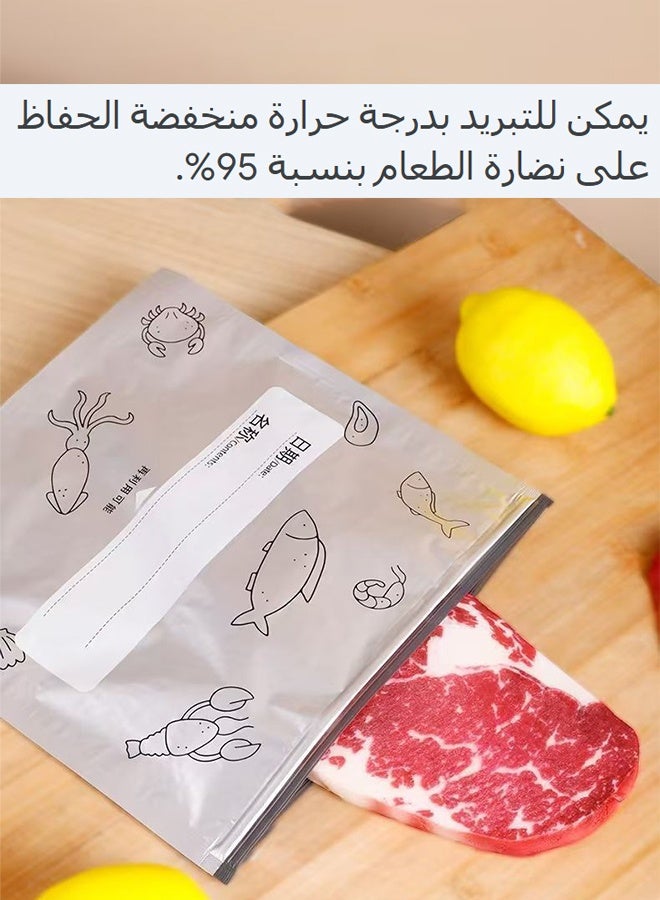 عبوة من 10 أكياس قابلة لإعادة الإغلاق لتخزين الطعام، مناسبة للحوم والخضراوات، أكياس للثلاجة والفريزر - Image 5