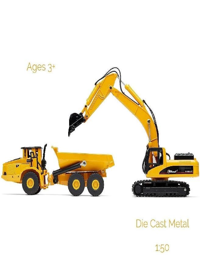 Top Race Top Race Construction Vehicle Toys - Kids Construction Truck and Excavator Toy - Set of 2 Diecast Metal Construction Equipment Toys (Ages 8 and Older)  - Image 2