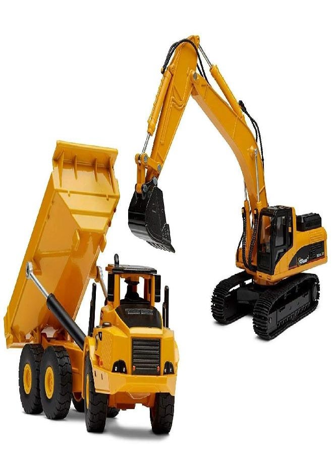 Top Race Top Race Construction Vehicle Toys - Kids Construction Truck and Excavator Toy - Set of 2 Diecast Metal Construction Equipment Toys (Ages 8 and Older)  - Image 1