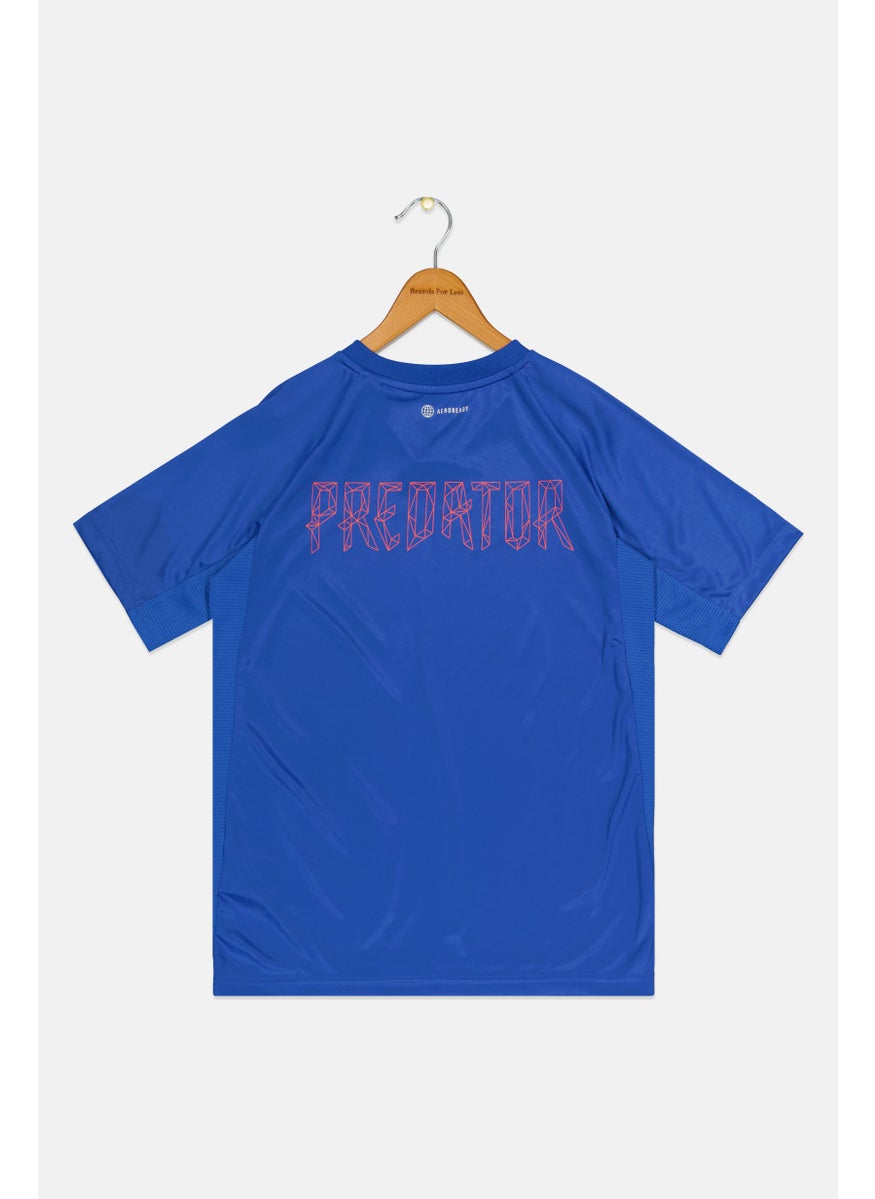 Adidas Kids Boy Preadtor Short Sleeve Training T-Shirt, Blue  - Image 2