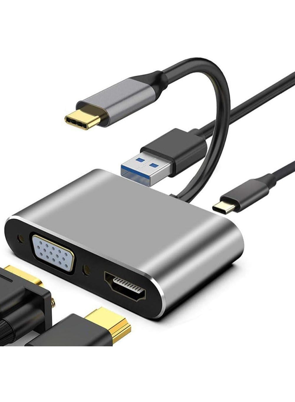 كيرغ كيرغ محول USB-C إلى HDMI وVGA 4 في 1