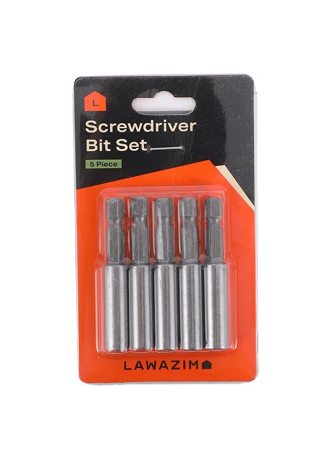 LAWAZIM - Screwdriver Bit Set -5 Piece- Hex Shank Nut Driver Bits for Power Drills, Quick-Release, Corrosion-Resistant, Ideal for Automotive, Woodworking, DIY, Home Repair, and Machine Maintenance - Image 1
