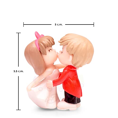 iDream Kissing Couple Resin Showpiece Miniature – Romantic Love Figurine for Home Décor, Gift for Valentine, Anniversary, Wedding, Tabletop Decoration (Red & White) - Image 2