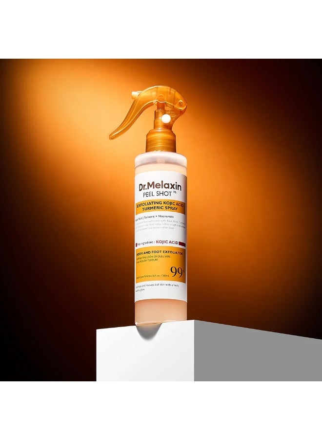 Dr. Melaxin Peel Shot Exfoliating Kojic Acid Turmeric Body Spray 200ml – Powerful Body and Foot Exfoliator Designed to Refine Rough Texture, Revive Dull Skin, Improve Appearance and Promote a Fresh Healthy Glow - Image 2