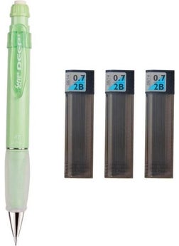 Serve Deep Mechanical Pencil Pastel Color 0.7 mm Apple Green + Tombow 0.7 mm 2b Nib 3 Pcs 