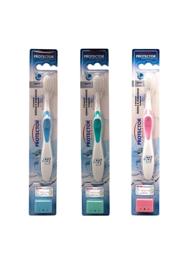 بروتيكتور® فرشاة أسنان مضادة للفيروسات والبكتيريا - للأطفال الصغار - فائقة النعومة - Image 4