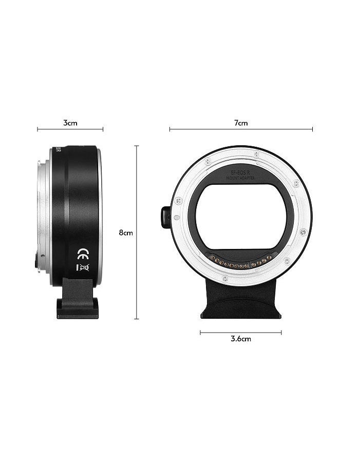 Andoer EF-EOSR Auto Focus Camera Lens Adapter Ring IS Image Stabilization