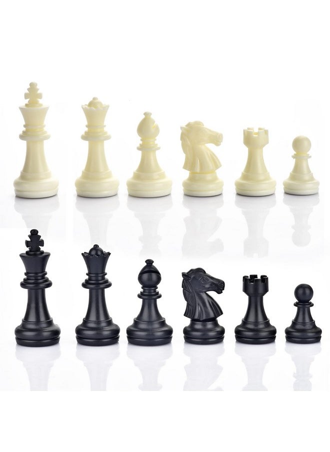 QuadPro - Chess Pieces Only, Magnetic Plastic Chessman Set For Replacement Of Missing Pieces, Include Storage Bag (1.96” King - Small) - Image 1