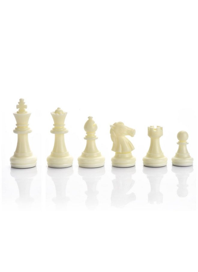 QuadPro - Chess Pieces Only, Magnetic Plastic Chessman Set For Replacement Of Missing Pieces, Include Storage Bag (1.96” King - Small) - Image 1