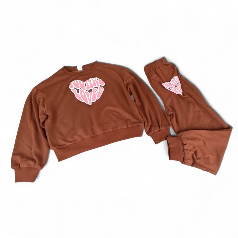 Shein Girls Cotton Tracksuit Set – Soft Casual Sweatshirt and Pants Outfit - Image 2