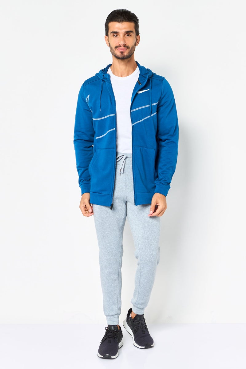 Nike Men Dri Fit Long Sleeve Training Hoodie, Blue - Image 4