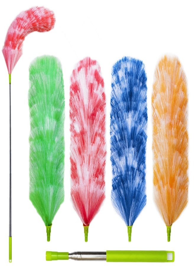 BAIDOON 4 Pack Washable Electrostatic Duster, Extendable Pole 25" to 55", Feather Duster for Cleaning, Electrostatic Feather Duster - Image 1