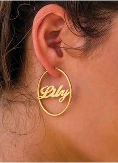Silver 925 Personalized Hoop Name Earring