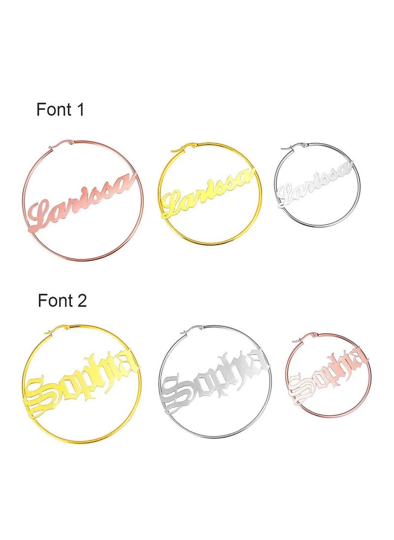 FK Jewellers - Silver 925 Personalized Hoop Name Earring - Image 1