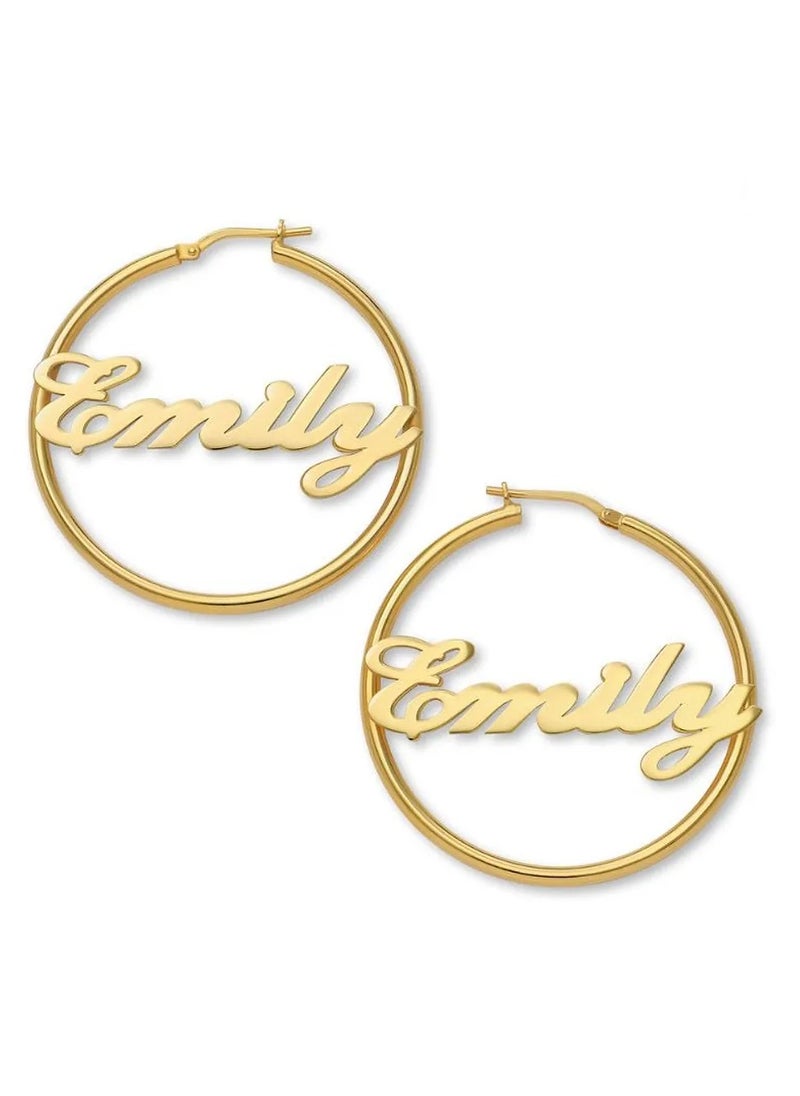 FK Jewellers - Silver 925 Personalized Hoop Name Earring - Image 1