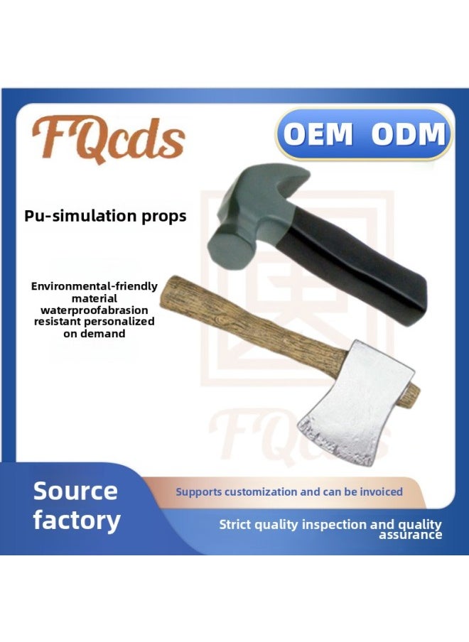 Generic Hot Sale Halloween Carnival Anime Props Trick Toy PU Foam Simulation Hammer Hammer-Color:Hammer  - Image 2