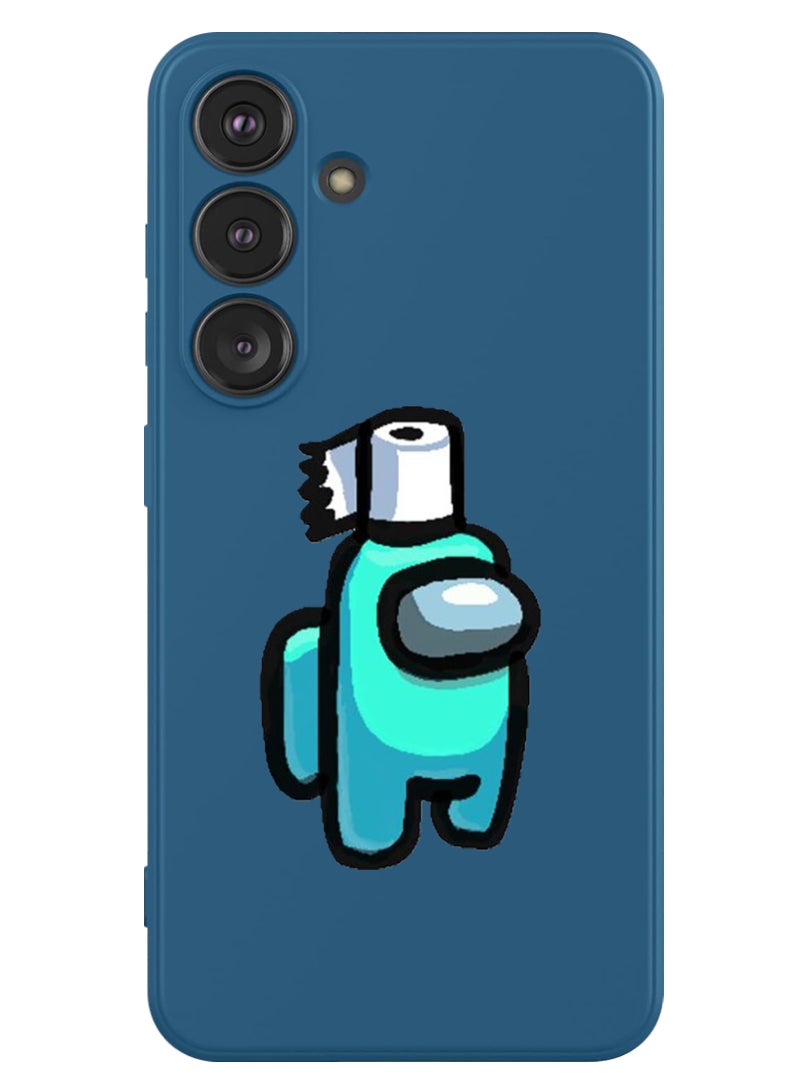 Theodor Protective Slim Fit Case Liquid Silicone Cover with Full Body Protection Anti-Scratch Shockproof Case For Samsung Galaxy S24 Plus (Blue) - Among us tissue roll - Image 1