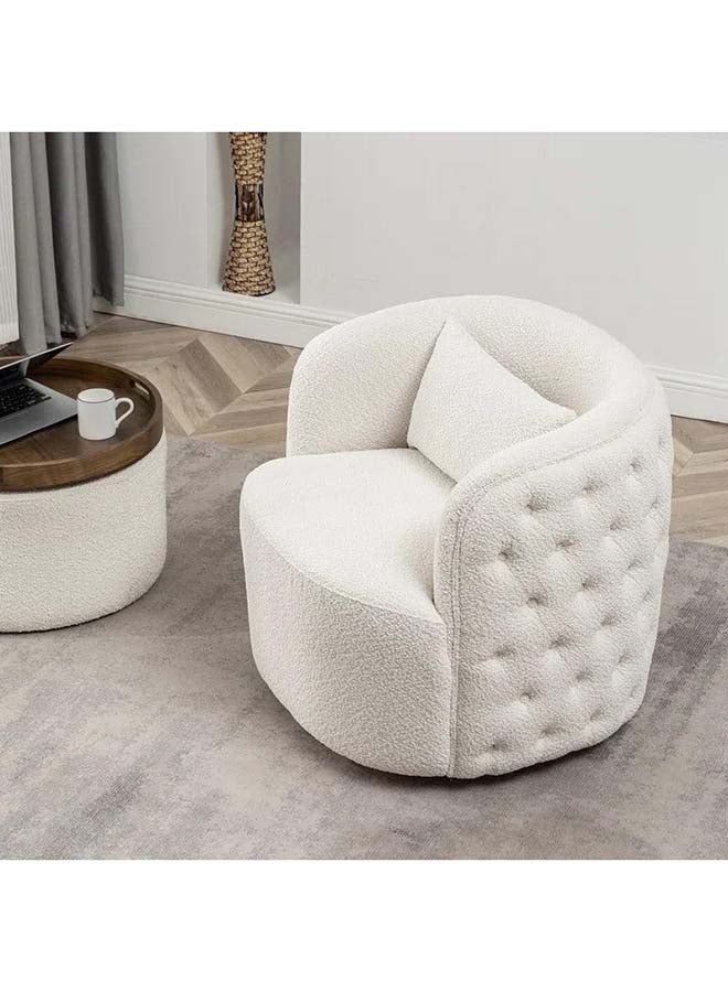 Al Home Serene Simplicity: White Boucle Chair for Elegant Comfort By Alhome - 110111093 86x84 cm 