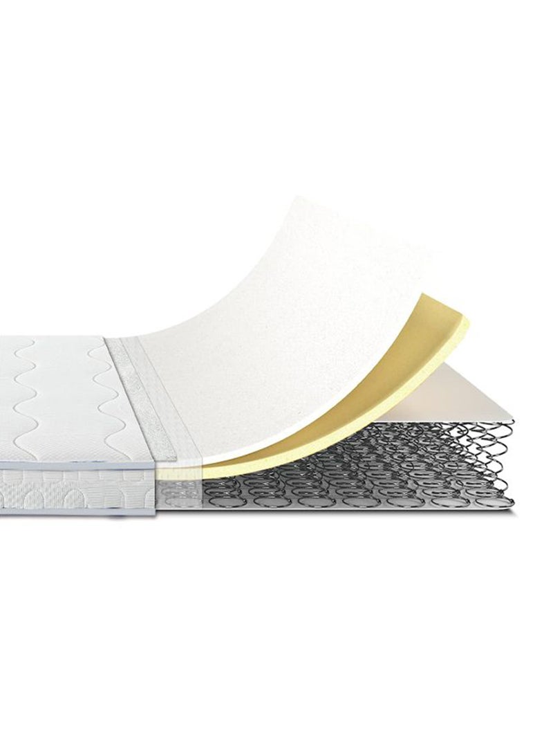 Mahmayi White 150x200 Queen Size Spring Mattress Jacquard Fabric Spine Balance, Spring Mattress for Living Room, Bed Room 150 cm - Image 4