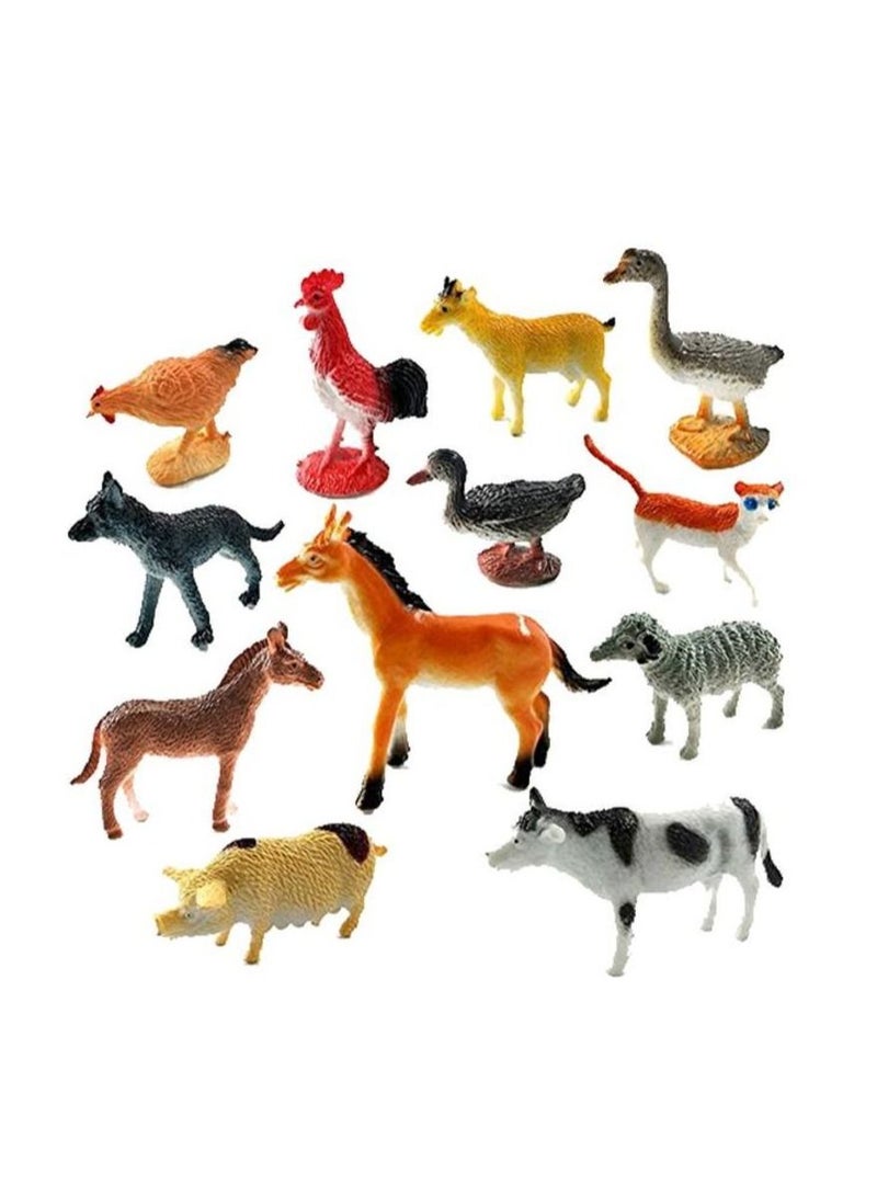 12-Piece Farm Animal Toy Set 