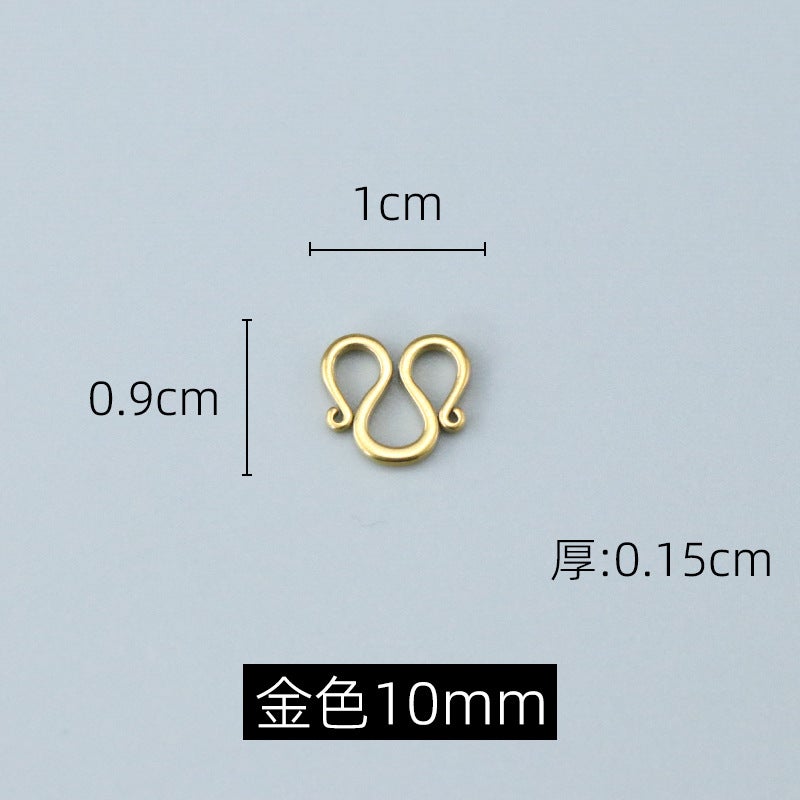 مشبك صغير خفيف الوزن من الفولاذ المقاوم للصدأ 304 مع مشبك توصيل W، مشبك مجوهرات سريع الفتح والتناسب، مشبك تعليق ذهبي 10 مم - Image 1