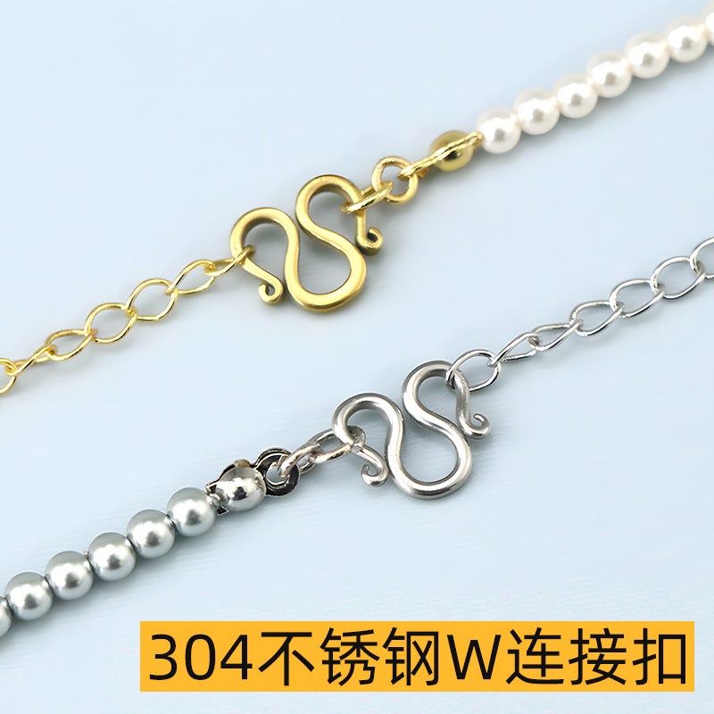 مشبك صغير خفيف الوزن من الفولاذ المقاوم للصدأ 304 مع مشبك توصيل W، مشبك مجوهرات سريع الفتح والتناسب، مشبك تعليق ذهبي 10 مم - Image 5