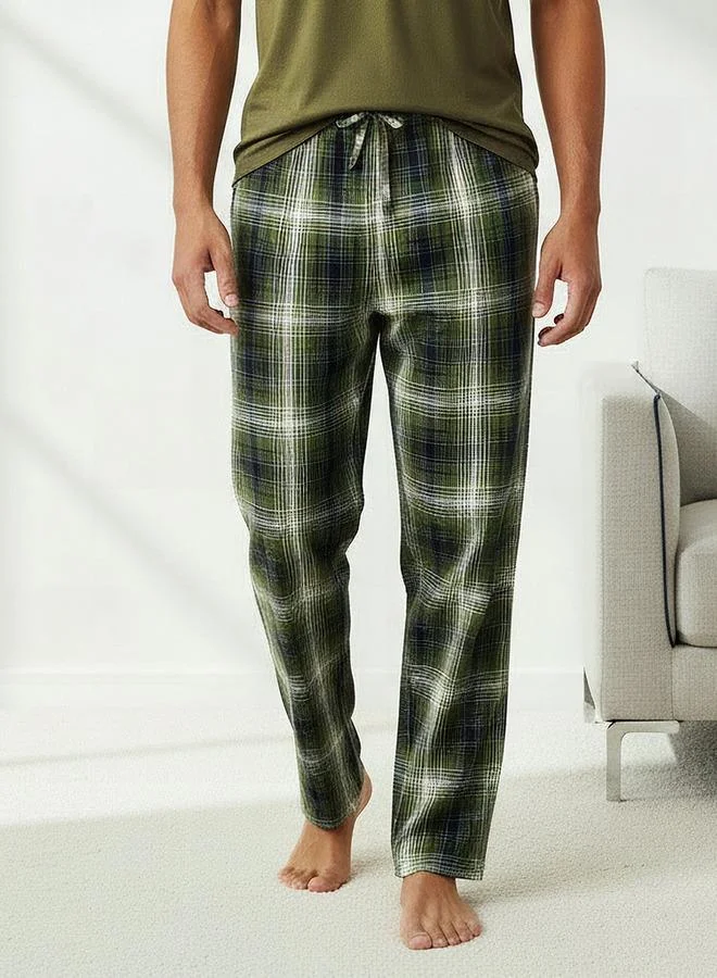 Splash FAV  Men Cotton Checked Button Front Nightwear Set for Men | Best Price UAE