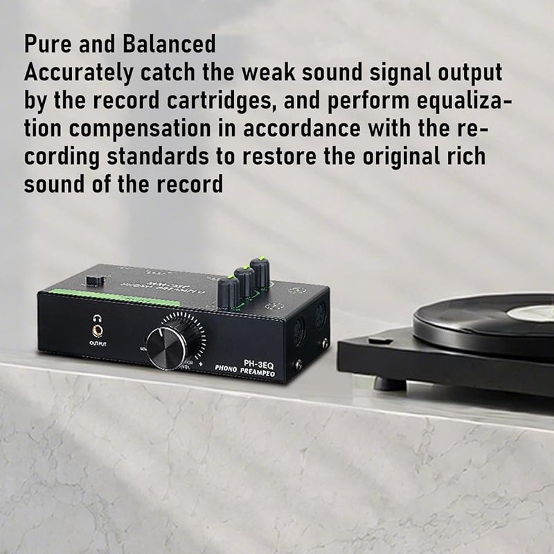Phono Preamplifier with 3 Band Adjustment XLR Input Output Supports MM MC Cartridges US Plug 100 240V - Image 4