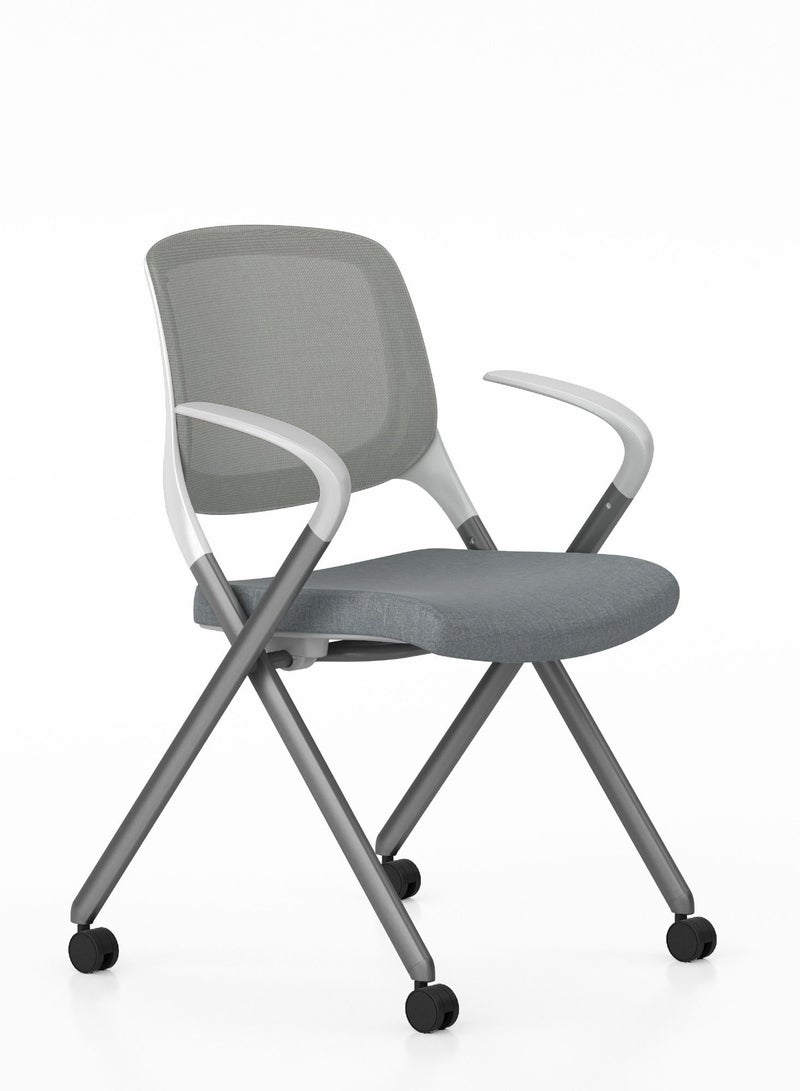 BAFCO Tango Mesh Cushion Padded Ergonomic Office Executive Modern Comfort Mesh Wide Seat Four Wheel Home Working Study Office Training Chair (Gray) - Image 1
