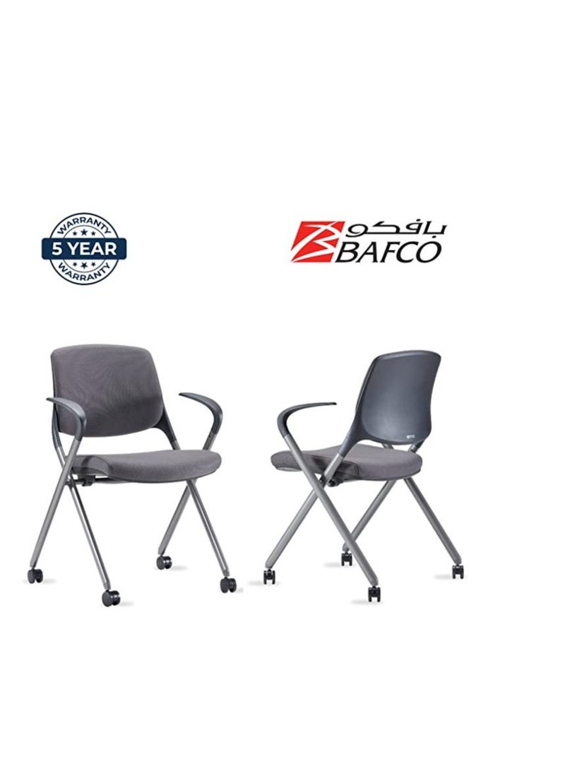 BAFCO Tango Mesh Cushion Padded Ergonomic Office Executive Modern Comfort Mesh Wide Seat Four Wheel Home Working Study Office Training Chair (Gray) - Image 4