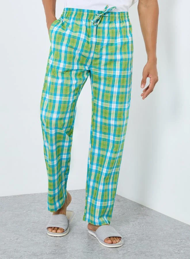 Styli Multi Checkered Cotton Pyjama