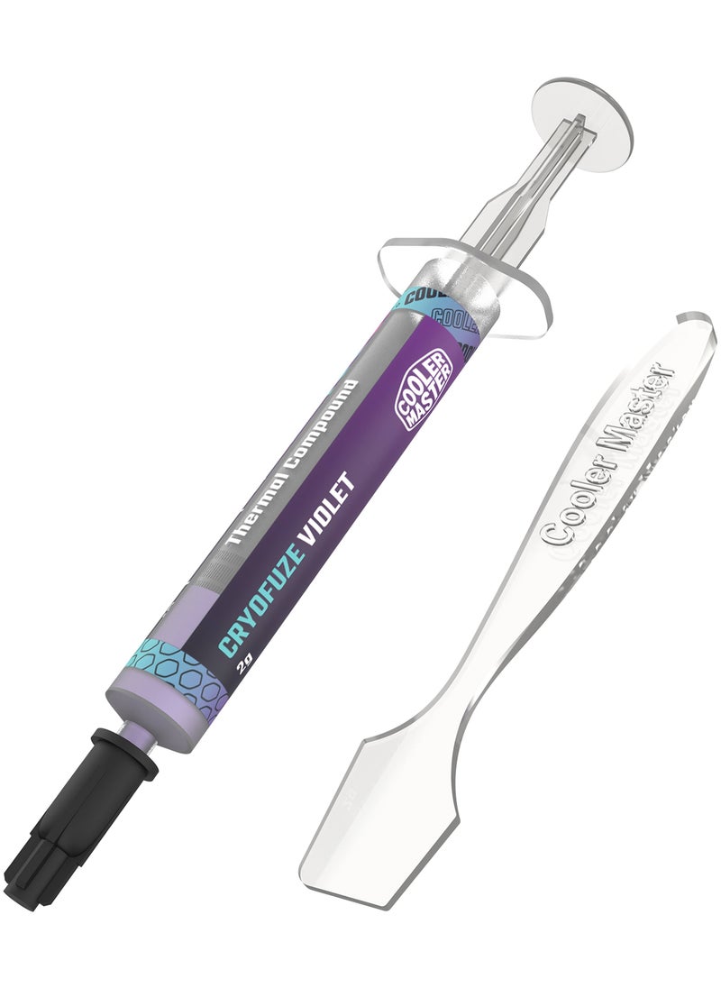 كولر ماستر - معجون حراري CryoFuze Violet عالي الأداء، جسيمات نانوية، موصلية وحدة المعالجة المركزية/وحدة معالجة الرسومات W/m.k= 12.6 م، غير قابل للتآكل، درجة الحرارة -50 درجة مئوية حتى 240 درجة مئوية لمبردات وحدة ا - Image 1