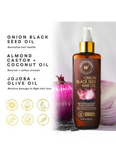 WOW Skin Science Onion Black Seed Hair Oil - Nourishing Treatment for Dry, Damaged Hair Growth with Almond, Castor, Olive, Coconut & Jojoba Oils  - Image 3