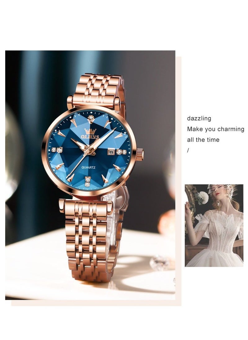 OLEVS Watches for Women Stainless Steel Quartz Water Resistant Analog Watch 32mm 5536 - Image 3