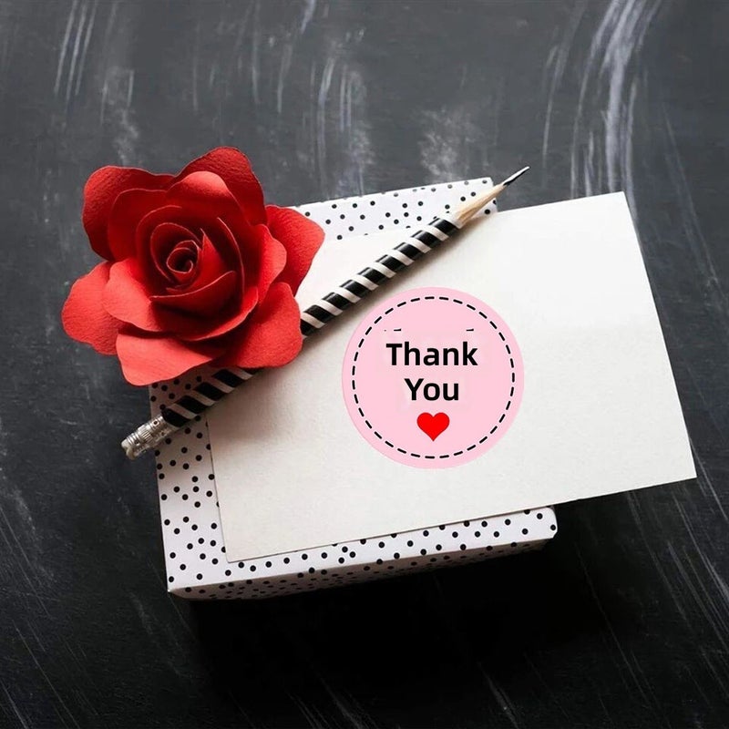 Hot sales in foreign trade, pink round love rolls, thank you, stickers, stickers, handmade wedding and birthday decoration  labels - Image 4