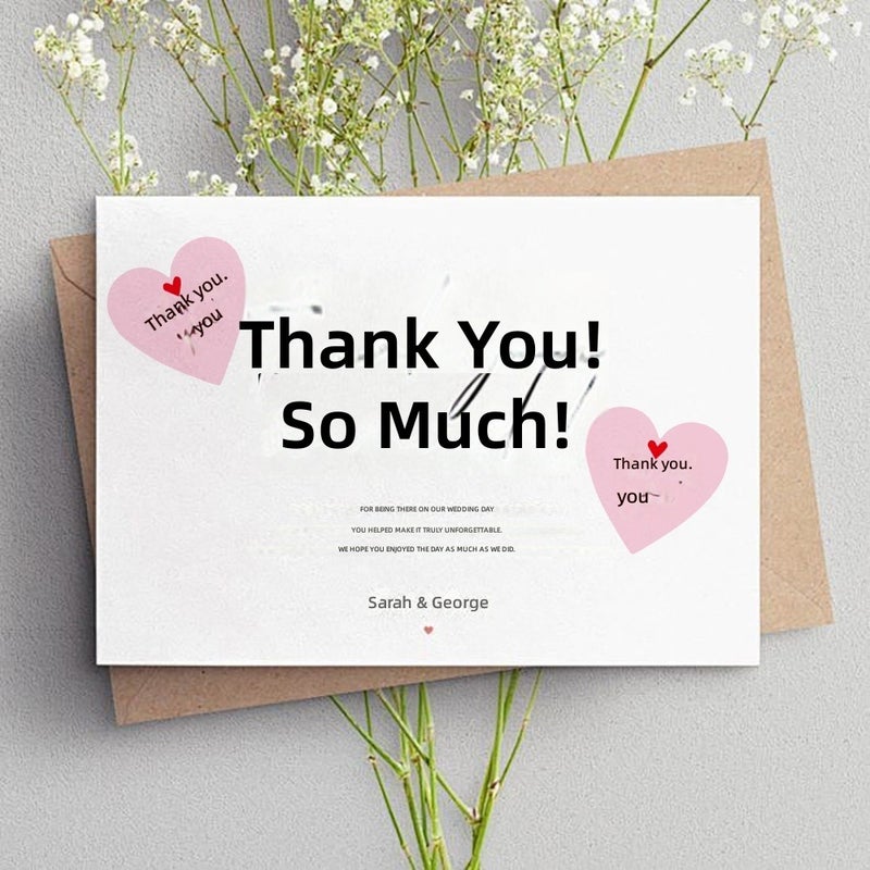 Hot sales in foreign trade, pink round love rolls, thank you, stickers, stickers, handmade wedding and birthday decoration  labels - Image 2