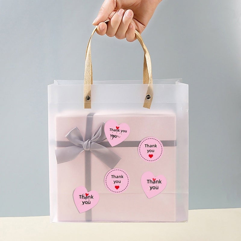 Hot sales in foreign trade, pink round love rolls, thank you, stickers, stickers, handmade wedding and birthday decoration  labels - Image 3