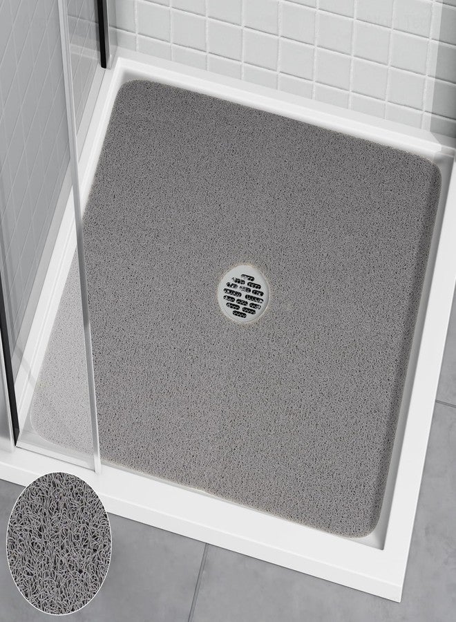 NiHome Non-Slip Shower Mat, 27"x27" Square Shower Mat, Shower Floor Mat, Loofah Textured Comfort with Efficient Drainage to Fit for Your Bathroom, Say Goodbye to Slip Hazards - Image 1