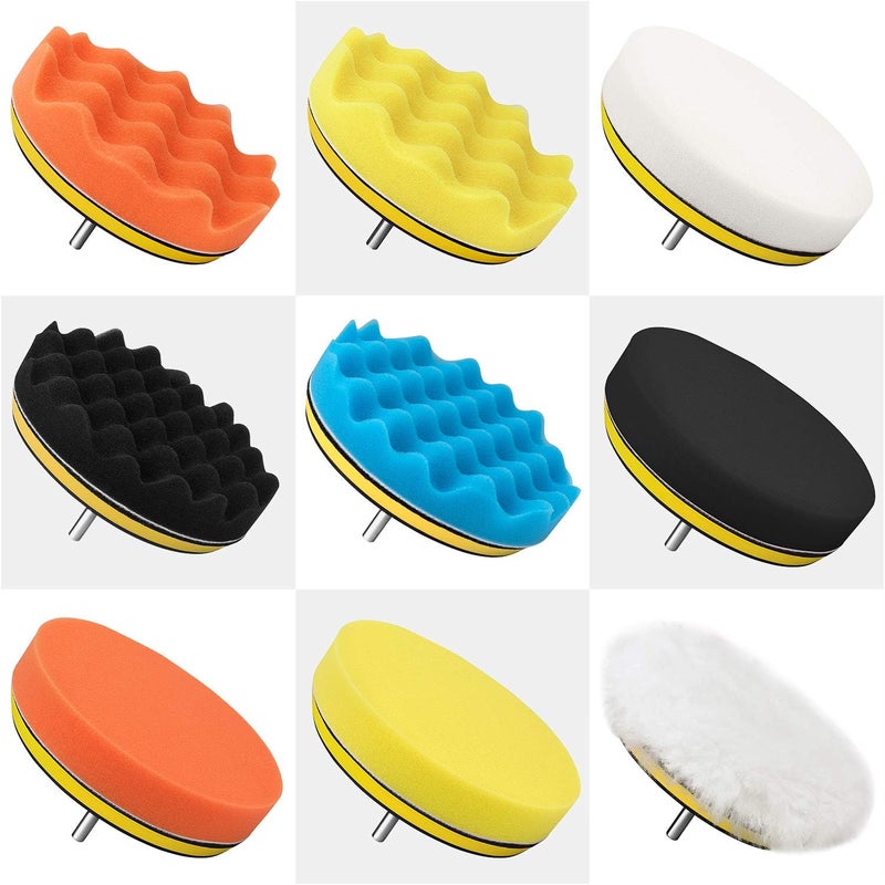 Petutu 6 Inch Buffing and Polishing Pad Kit 11 PCS with Drill Adapter - Image 5