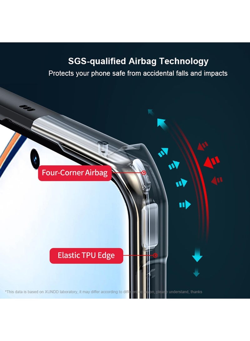 Droproof Sweat-Proof Fingerprint-Proof] Shockproof Protective Phone Case for Realme 12x- Clear Black - Image 3