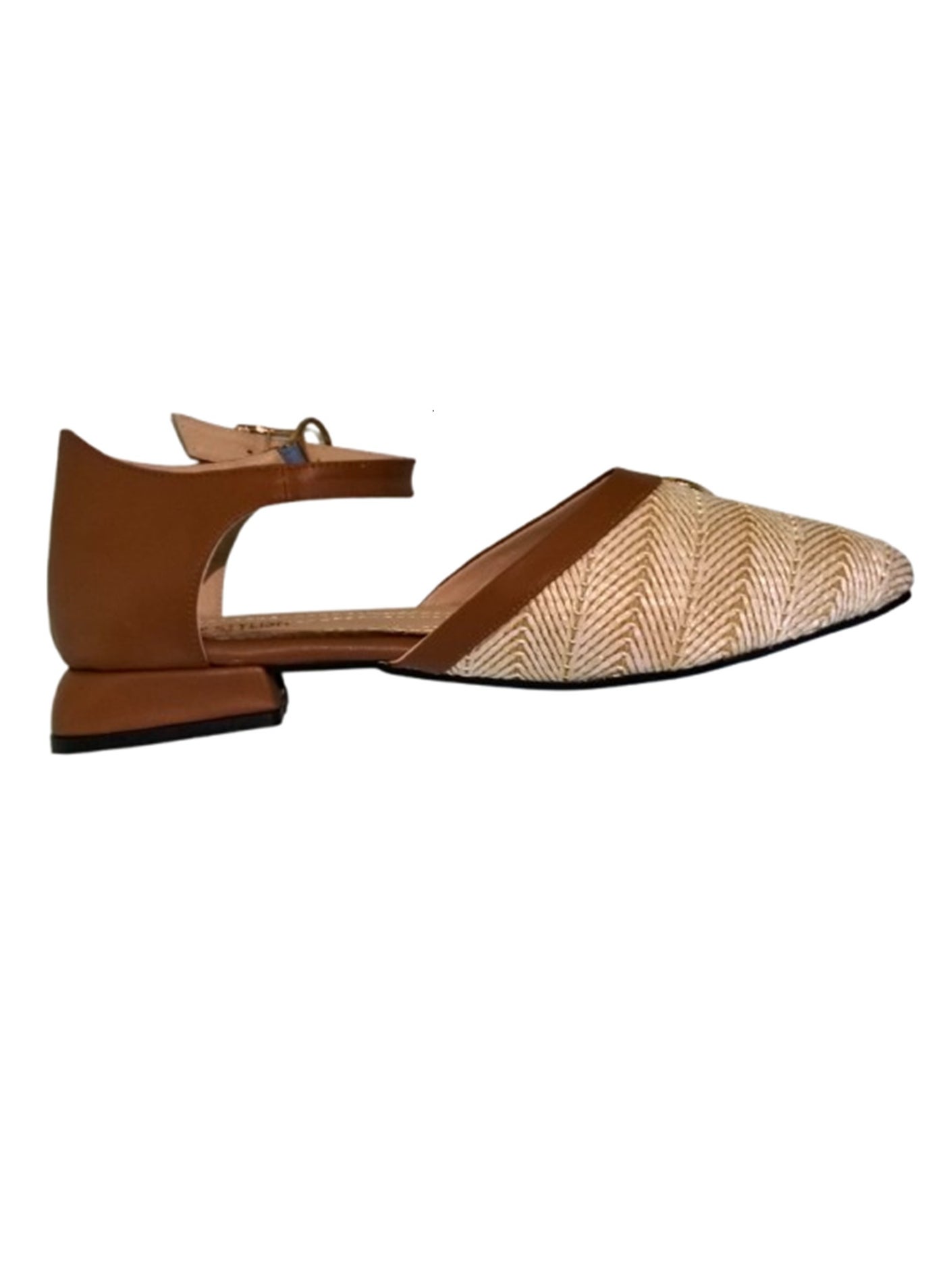 Sandal Flat Burlap And Leather With Buckle SF-46 - Havan