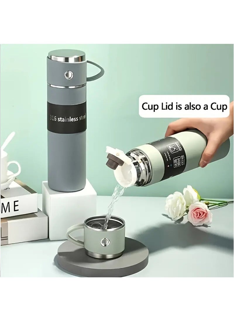 Hihonor - Stainless Steel Insulated Water Bottle - Vacuum Flask with Portable Thermal Mug for Outdoor Hydration Reusable and Travel-Friendly Green - Image 1