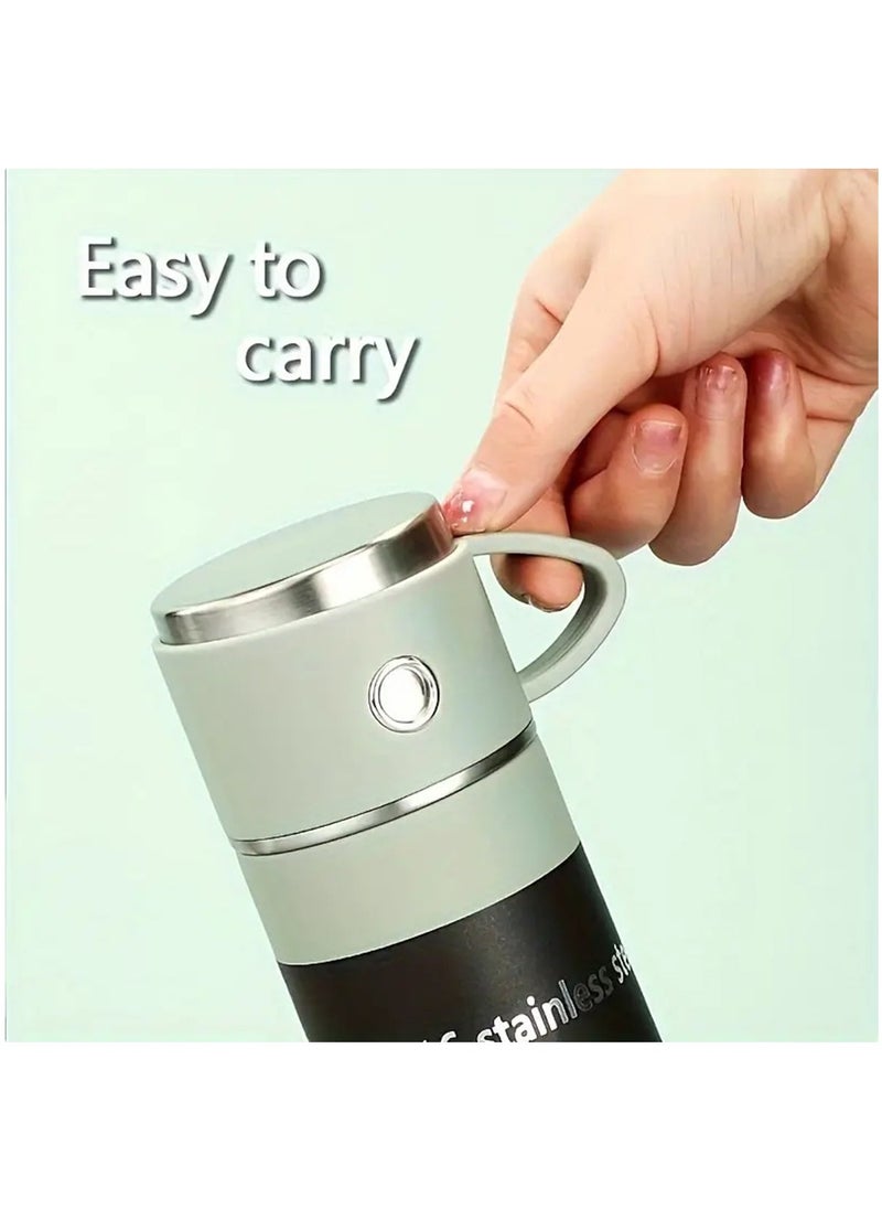 Hihonor - Stainless Steel Insulated Water Bottle - Vacuum Flask with Portable Thermal Mug for Outdoor Hydration Reusable and Travel-Friendly Green - Image 1