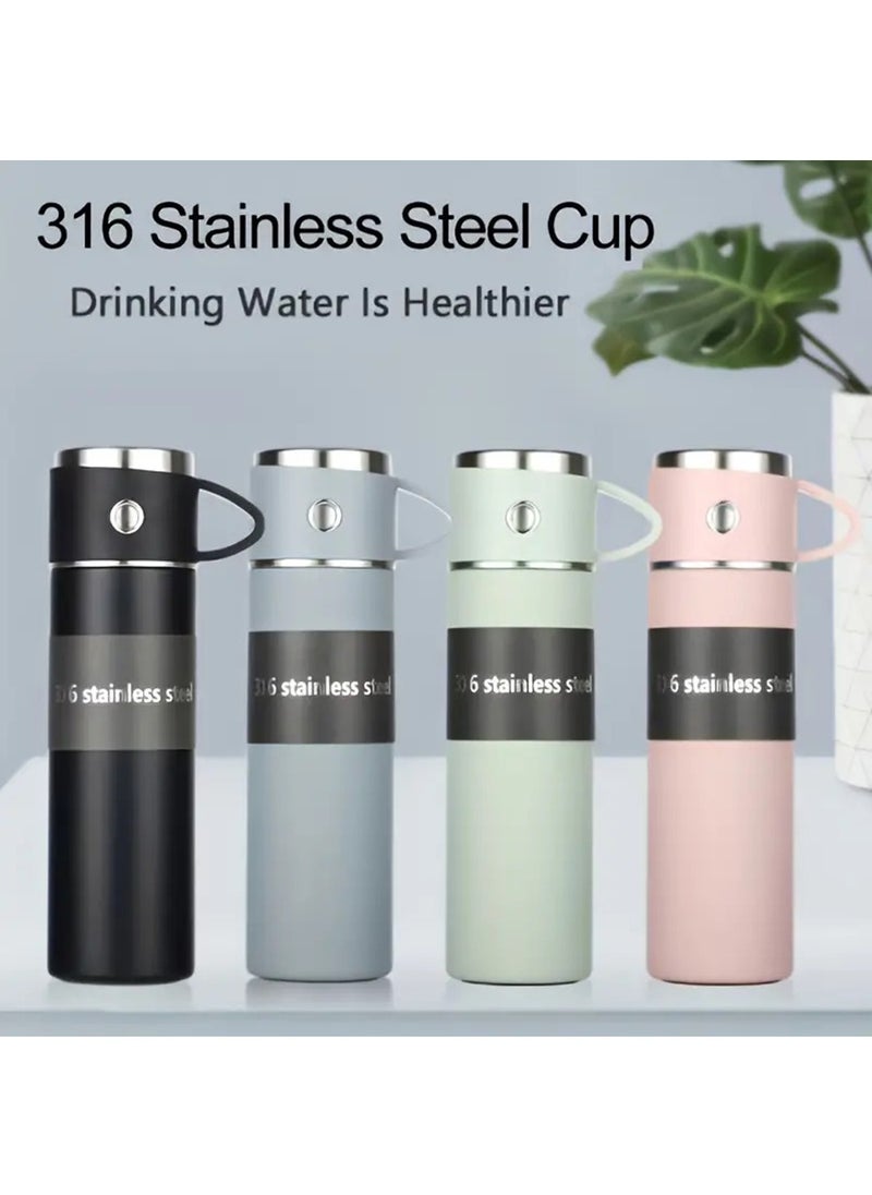 Hihonor - Stainless Steel Insulated Water Bottle - Vacuum Flask with Portable Thermal Mug for Outdoor Hydration Reusable and Travel-Friendly Green - Image 1