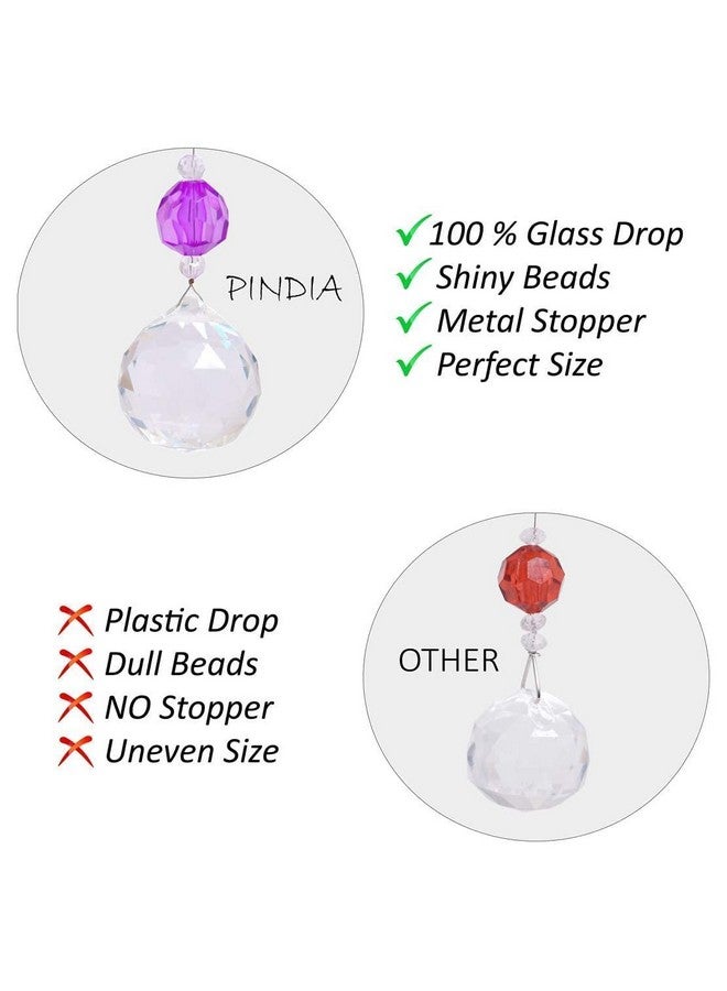 Pindia ستارة معلقة من خرز بانديا اللامع بعرض 3 أقدام مع قطرات زجاجية (متعدد، 10 قوس)  - Image 5