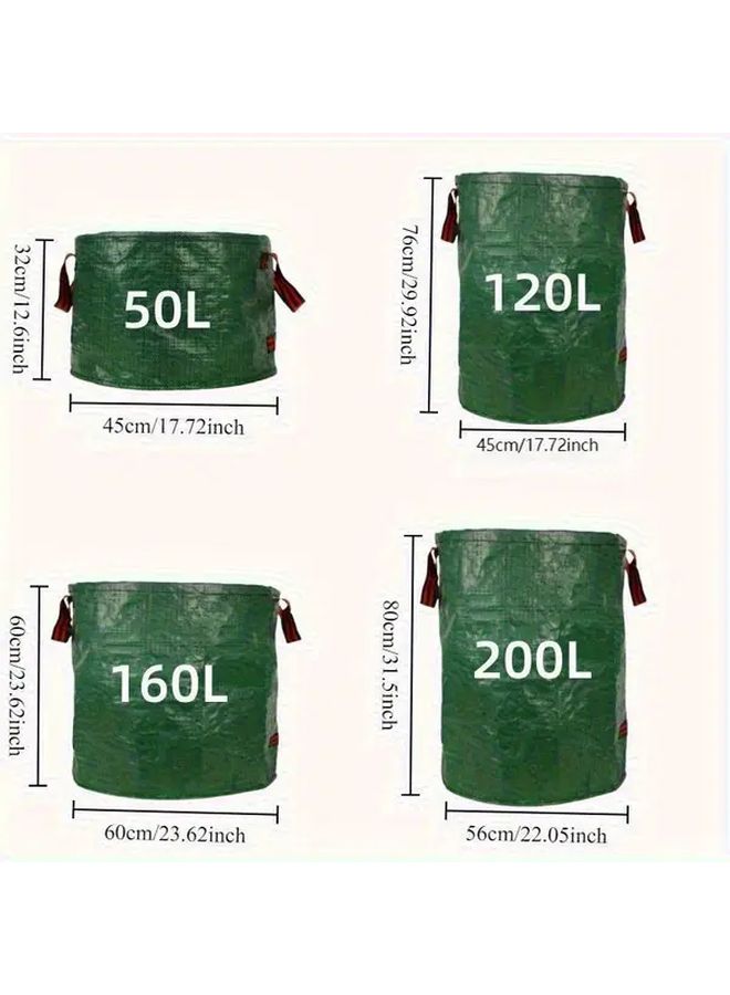 Durable Polypropylene Garden Waste Bags Foldable Storage For Leaves Branches Weeds 42 27gal - Image 4