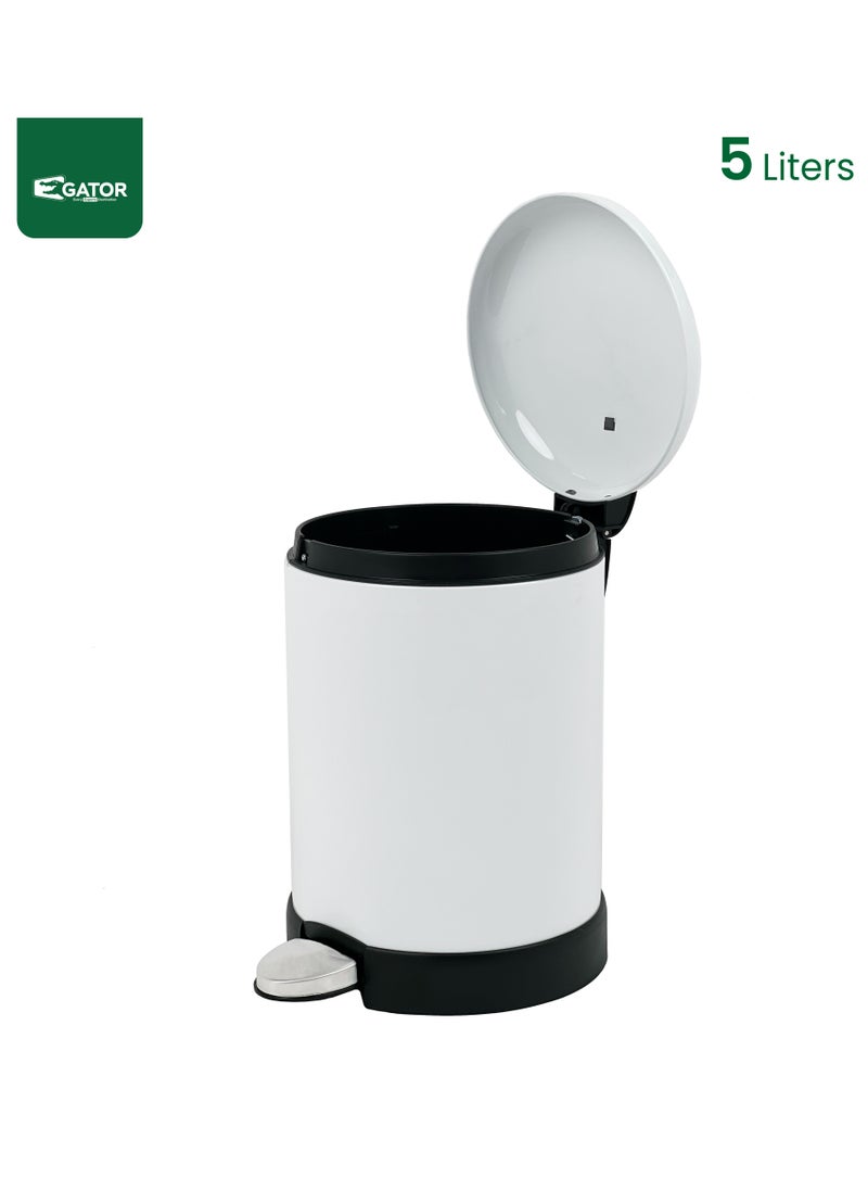 Gator Step Trash Bin | Glossy Stainless Steel Finish | Groove Pedal | Fingerprint Resistant | Suitable For Bathrooms, Kitchens & Homes | 5 Liters  - Image 2