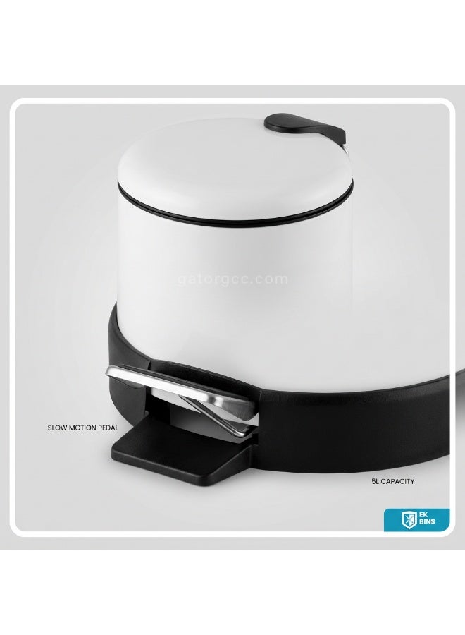 Gator Step Trash Bin | Glossy Stainless Steel Finish | Groove Pedal | Fingerprint Resistant | Suitable For Bathrooms, Kitchens & Homes | 5 Liters - Image 3