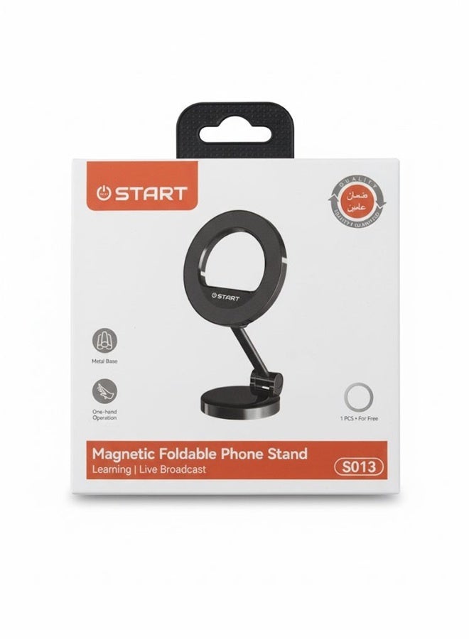 Start Magnetic Strong Foldable Phone Stand Mount with Metal Base, Portable Adjustable Holder For All Devices – Model S013 - Image 3